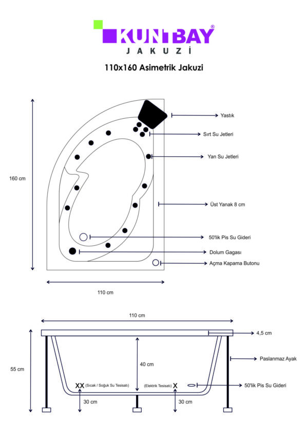 110 x 160 H 55