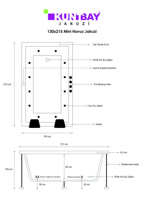 130 x 215 H 105